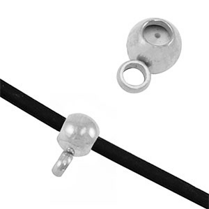 Stainless Steel - Rostfrei Stahl Schmuckzubeh&ouml;r Smart-Stopperperlen mit &Ouml;se Silver