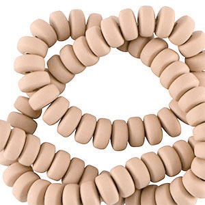 Polymer Perlen Rondell 7mm Creamy brown