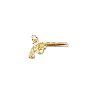 Brass TQ Metall Anh&auml;nger Revolver Gold