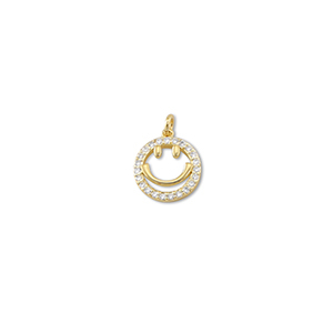 Brass TQ Metall Anh&auml;nger Smiley Gold