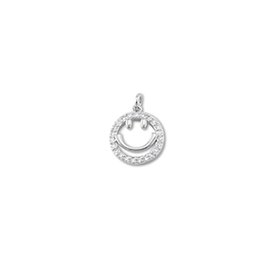 Brass TQ Metall Anh&auml;nger Smiley Silver
