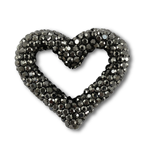 Bohemian-Perlen Herz Anthracite