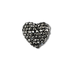 Bohemian-Perlen Herz Anthracite