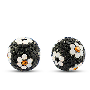 Bohemian-Perlen Rund Black-white