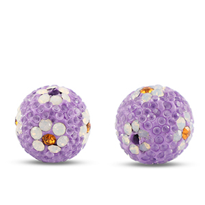 Bohemian-Perlen Rund Purple-white