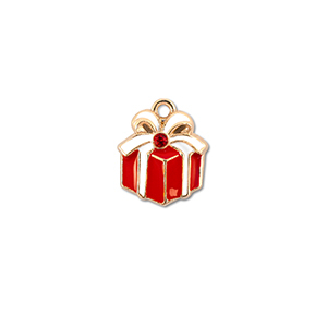Metall Anh&auml;nger Zirkonia Geschenk Gold-rot-wei&szlig;