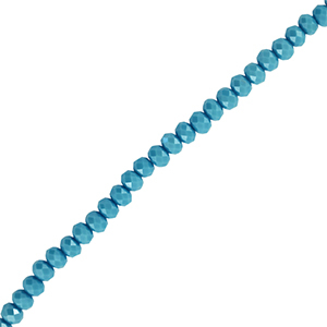 Top Glas Facett Perlen 4x3mm rondellen Blue