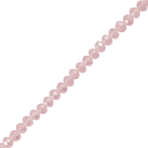Top Glas Facett Perlen 4x3mm rondellen Light pink