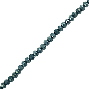 Top Glas Facett Perlen 3x2mm rondellen Dark green