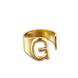 Ringe aus Stainless Steel - Rostfreiem Stahl Buchstabe G Gold