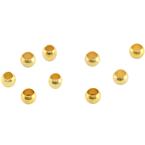 DQ Metall Quetschperlen 3.0 mm Gold (nickelfrei)