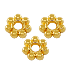 DQ Metall Perlen Spacer Bali Ringe 5.6mm Gold (Nickelfrei)