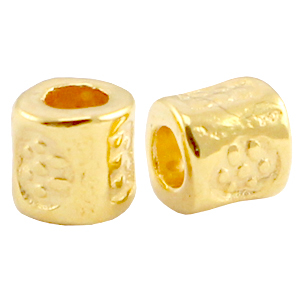 DQ Metall Perlen Tube Gold (Nickelfrei)