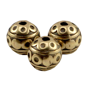 DQ Metall Perlen 8mm deco Antik bronze (Nickelfrei)