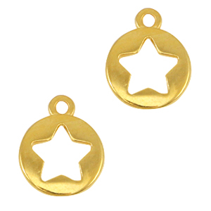 DQ Metall Anh&auml;nger Stern Gold (Nickelfrei)