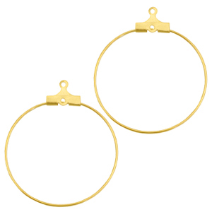 Metall Zubeh&ouml;r DQ Creolen H&auml;nger 30mm Gold (nickelfrei)