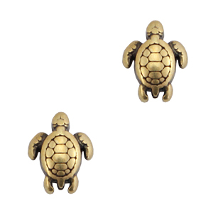 Metall Perlen DQ Schildkr&ouml;te Antik bronze (Nickelfrei)