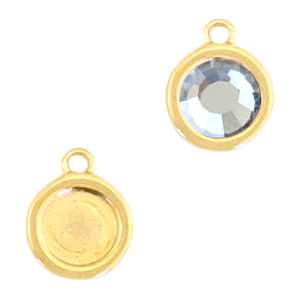 Metall Fassungen DQ Anh&auml;nger f&uuml;r SS20 Flatback&nbsp; Gold (Nickelfrei)