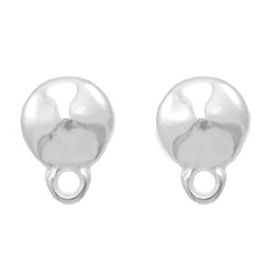 Metall Zubeh&ouml;r DQ Earpin rund mit &Ouml;se Antik silver (nickelfrei)