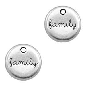 Metall Anh&auml;nger DQ "Family" Antik silber (Nickelfrei)