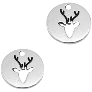 Metall Anh&auml;nger DQ Rentier Antik silber (Nickelfrei)
