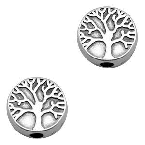 Metall Perlen DQ Disc Baum Antik silber (Nickelfrei)