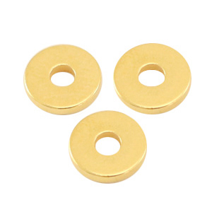 Metall Perlen DQ Disc Rondellen 6x1mm Gold (Nickelfrei)