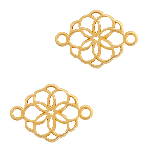 Metall Anh&auml;nger DQ Zwischenst&uuml;ck Blume Gold (Nickelfrei)
