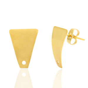 Ohrringe aus Stainless Steel - Rostfreiem Stahl Ohrstecker Trapez mit &Ouml;se Gold