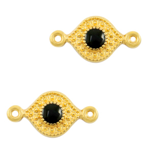 Metall Anh&auml;nger DQ Zwischenst&uuml;ck Black-gold (Nickelfrei)