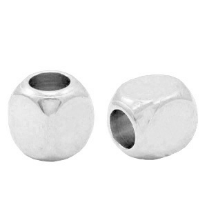 Metall Perlen DQ Cube 3mm Antik silber (Nickelfrei)
