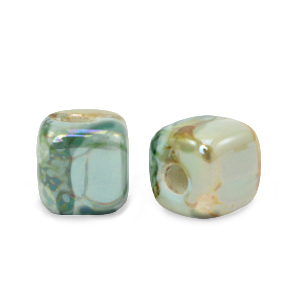 DQ Griechische Keramik Perlen Cube 7mm Turquoise
