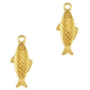 Metall Anh&auml;nger DQ Fisch Gold (Nickelfrei)