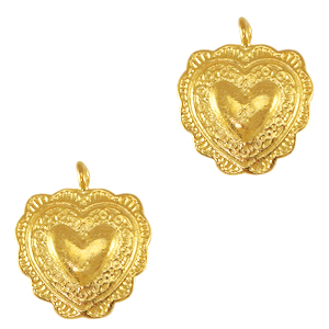 Metall Anh&auml;nger DQ Herz Gold (Nickelfrei)
