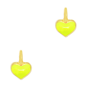 Metall Anh&auml;nger DQ Herz Gold-neon yellow (Nickelfrei)