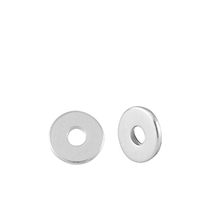 Metall Perlen DQ Disc Rondellen 4mm Antik Silber (Nickelfrei)