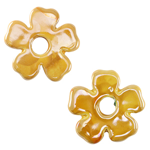 DQ Griechische Keramik Perlen Blume Warm yellow