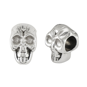 Metall Perlen DQ Sch&auml;del Antik silber (Nickelfrei)