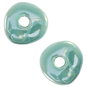 DQ Griechische Keramik Perlen Donut Turquoise