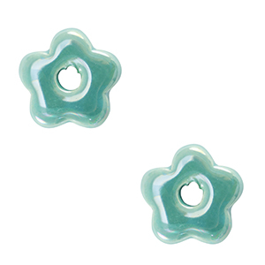 DQ Griechische Keramik Perlen Blume Turquoise