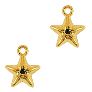 Metall Anh&auml;nger DQ Gold-schwarz (Nickelfrei)