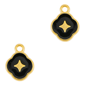 Metall Anh&auml;nger DQ Stern Gold-schwarz (Nickelfrei)