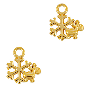 Metall Anh&auml;nger DQ Schneeflocke Gold (Nickelfrei)