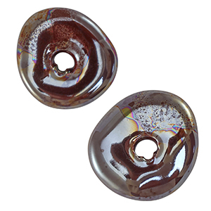 DQ Griechische Keramik Perlen Donut Dark brick brown