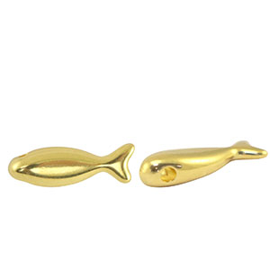 Metall Perlen DQ Fisch Gold (Nickelfrei)