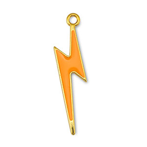 Metall Anh&auml;nger DQ Blitz Orange-Gold (Nickelfrei)