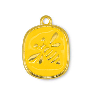 Metall Anh&auml;nger DQ Biene Yellow-Gold (Nickelfrei)