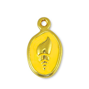 Metall Anh&auml;nger DQ Muschel Yellow-Gold (Nickelfrei)