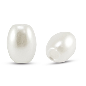 Imitationsperlen Rice White