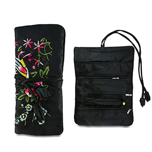 Schmuckreiseetui mit Blumen Black